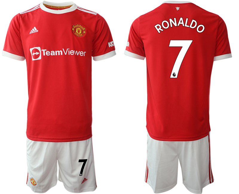 Manchester United home #7 Cristiano Ronaldo name&number 2021/22 Soccer Kit